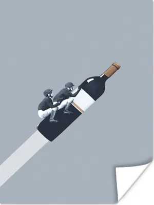 Produktbild von MuchoWow® Poster Flasche - Männer - Vintage 60x80 cm - Schlafzimmer Dekoration