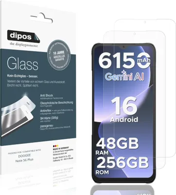 Image de 2x Protection ecrán pour DOOGEE Note 56 Plus mat Verre souple Film Protecteur 9H dipos