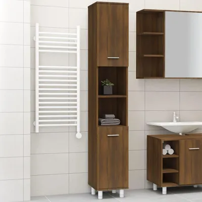 Obrázek produktu pro vidaXL Koupelnová skříňka Brown Oak Optics 30x30x179 cm Materiál dřevo