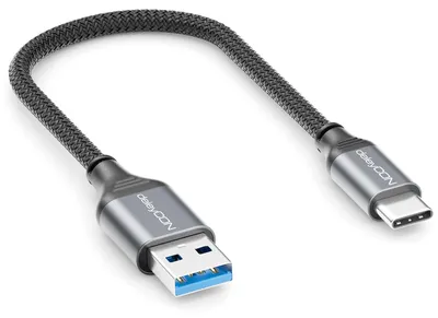 Produktbild von deleyCON 0,25m USB-A auf USB-C Ladekabel Datenkabel USB 2.0