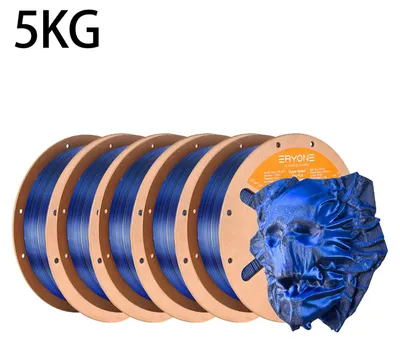 Obrázek produktu pro Filament pro 3D tisk Silk PLA – Dvoubarevný, vysokorychlostní, 1,75 mm – Přesnost ±0,03 mm – Až 500 mm/s – Cívka 5 kg – Modrá/Černá
