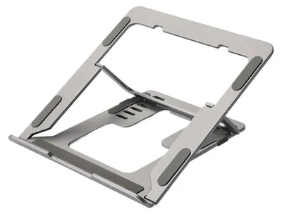 Produktbild von Tragbarer faltbarer Laptopständer aus Aluminiumlegierung – höhenverstellbar, Standardversion，Grey