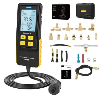 Obrázek produktu pro Digitální manometr na palivo, rozsah 0-426,6 PSI, s 2,8palcovým displejem, včetně 16 adaptérů