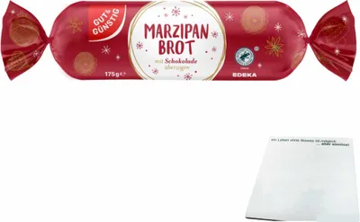 Produktbild von Gut & Günstig Marzipan Brot mit Schokolade überzogen (175g Packung) + usy Block