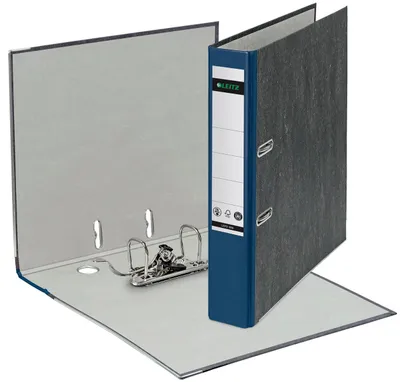 Image de LEITZ Classeur en marbre nuageux, 180 degrés, DIN A4, 52 mm, bleu