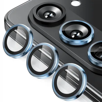 Produktbild von Für Samsung Galaxy Z Fold7 5G Aluminium Schutz Ring Kamera + H9 Tempered Hart Glas Hellblau