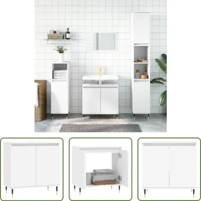 Obrázok produktu pre The Living Store Kúpeľňová skrinka biela 58x33x60 cm Materiál na báze dreva