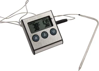 Produktbild von Niceey Fleischthermometer, Bratenthermometer, Digitales Küchenthermometer, Oventhermometer universell einsetzbar, Silber Schwarz