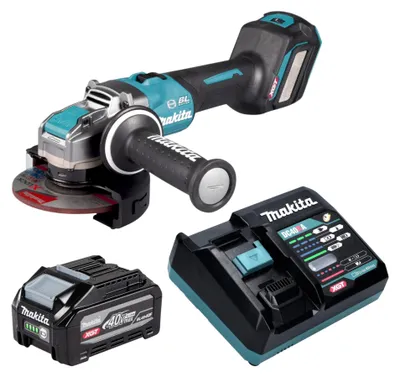 Productafbeelding van Makita GA 041 GU101 accu-haakse slijper 40 V max. 125 mm X-LOCK Brushless + 1x accu 4,0 Ah + oplader
