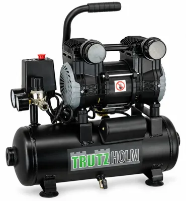 Zdjęcie produktu dla Cicha sprężarka przenośna 9 l Sprężarka cicha, bezolejowa, 900 W, 57 dB(A) , 8 bar wraz z akcesoriami
