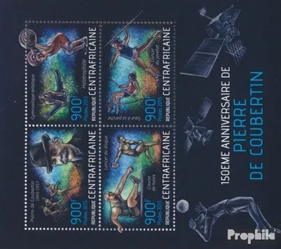Produktbild von Briefmarken Zentralafrikanische Republik 2013 Mi 4331-4334 Kleinbogen (kompl. Ausgabe) postfrisch Pierre de Coubertin