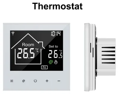 Produktbild von Raumthermostat Fußbodenheizung LCD Touchscreen Digital Programmierbar WLAN mit Alexa und Google Home Unterputz Wandmontage Schwarz Weiß Modell2 Weiß