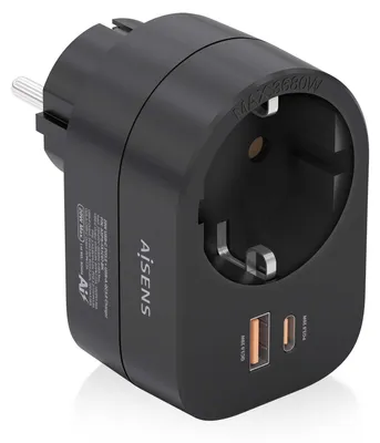 Produktbild von AISENS ASPS-1A1C07-BK, Drinnen, AC, Schwarz