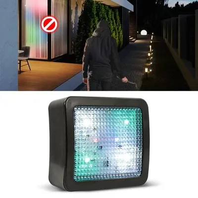 Obrázek produktu pro Televizní imitátor s RGB LED diodami, realistická simulace televizního vysílání, televizní atrapa jako ochrana proti vloupání, kompaktní + bezdrátová, Eaxus – Amazon