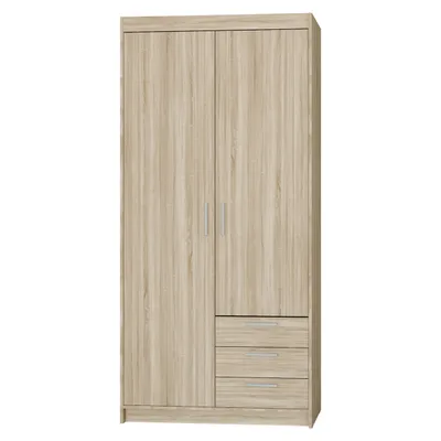 Image de AX LIVING Storicos 2P3T Armoire en chene Sonoma, tiroirs 89,7 cm