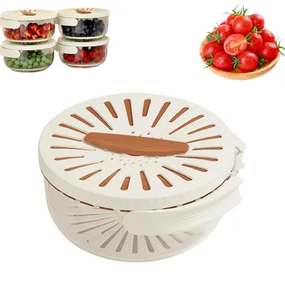 2-in-1 Abtropfsieb und Sieb, Obst- und Gemüsewaschschüssel, Kunststoff