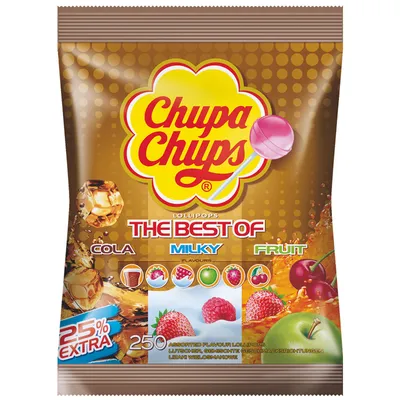 Image de Chupa Chups Best of Sucettes fruitées et crémeuses Recharge 3000g