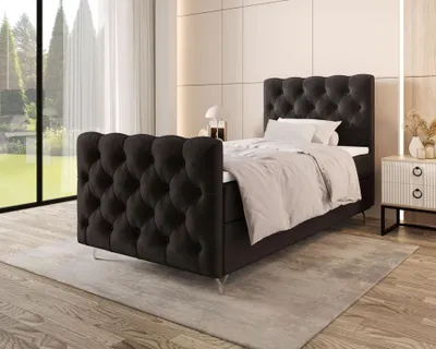 Produktbild von Gepolstertes Boxspringbett 120x200 ADRIA PLUS 2 - dunkelgrau