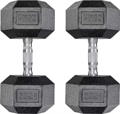 Zdjęcie produktu dla Zestaw hantli - Obciążniki - Hantle - Do treningu siłowego i fitness w domu - Kompaktowe hantle stalowe 25 kg - Zestaw 2 szt