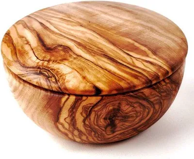 Immagine prodotto di Contenitore per alimenti Famanu con coperchio piatto in legno di ulivo - 10 cm