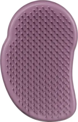 A single purple hair brush is shown from a top-down perspective against a white background.