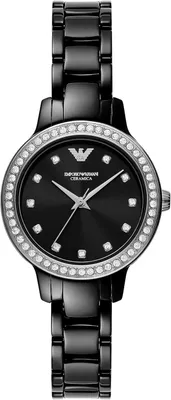 Produktbild von Emporio Armani Armbanduhr Damen Schwarz Keramik AR70008