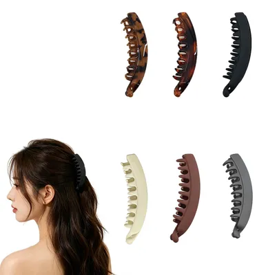 Image de Set de pinces à cheveux - 6 pièces - Clips banane colorés