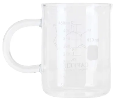 Produktbild von Mok, 450 ml - Aus Borosilikatglas - Kaffeemok - Teemok - Mit Henkel - Chemiedesign - Tasse
