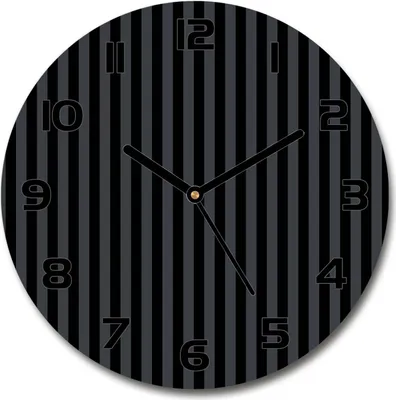 Produktbild von Wanduhr aus Glas 30fi Glasbild Glasuhr Gehärtetes Glas - schwarze-zeiger - Black and gray stripes