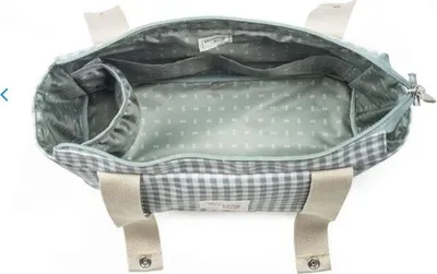 Immagine prodotto di Mamma che cammina. Borsa per gravidanza I Love Vichy per carrozzina, manici corti per agganciarla alla carrozzina, verde, 31 x 17 x 12 cm