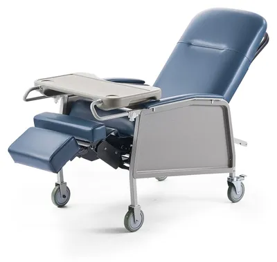 Produktbild von VEVOR Medizinischer Liegestuhl, mit 3 Liegepositionen, Geri-Stuhl mit 4 Rädern, weich gepolsterter Sitzfläche & abnehmbarem Tablett, ideal