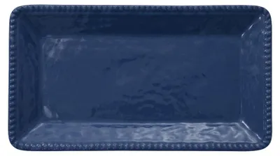 Produktbild von Rechteckiges Tablett aus blauem Melamin mit Kordelrand, 43,5 × 21 × 2,5 cm