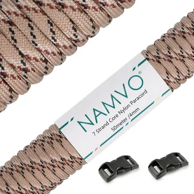Zdjęcie produktu dla Paracord 550 Typ III - 7 nici - 50 metrów - średnica 4 mm - odporny na promieniowanie UV - wytrzymały, idealny do użytku na zewnątrz i w sytuacjach awaryjnych - lina
