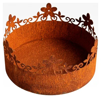 Produktbild von Rostschale mit Blumenrand 30 cm