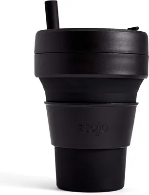 Produktbild von Titan Cup, Ink - 710 ml - Mit Strohhalm - Trinkbecher - Kaffeebecher - Tiefschwarz - faltbar | Stojo