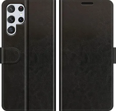 Produktbild von Mobigear Geldbörsen-Handyhülle für Samsung Galaxy S22 Ultra, Klapphülle, Schwarz