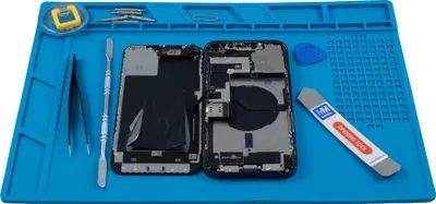 Produktbild von MMOBIEL Reparatur- und Lötmatte Silikon - 35 x 25 cm – Silikonmatte Hitzebeständig bis 500°C - Werkbankmatte