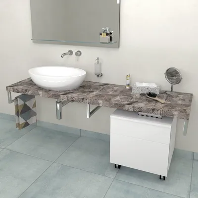 Produktbild von Sapho AVICE Waschtischplatte 120x50cm, Stärke 5cm, grauer Stein