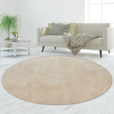 Produktbild von Teppich Shaggy  Flokati in beige Größe - 120 cm Rund