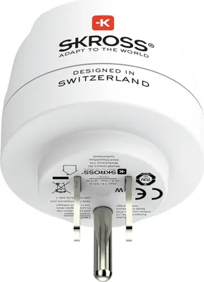 Obrázek produktu pro Napájecí adaptér SKROSS Skross Evropa - USA Typ B Typ C (Europlug) Bílý