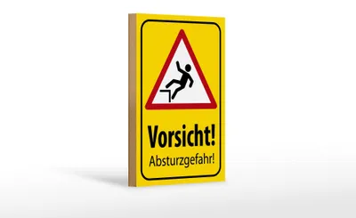 Produktbild von Holzschild Hinweis 12x18cm Vorsicht Absturzgefahr