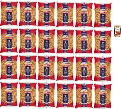 Produktbild von Divella Pasta 100% Italienisch Elicoidali 22, Nudeln aus Hartweizengrieß, Kochen 9 Minuten 24x 500g + Italian Gourmet polpa 400g