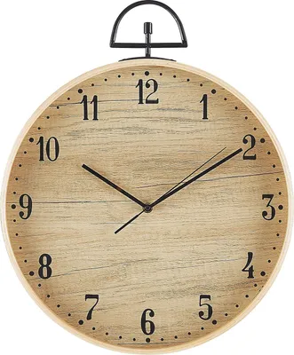 Zdjęcie produktu dla BELIANI Zegar ścienny MDF jasnobrązowy 40 cm imitacja drewna retro