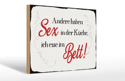 Produktbild von Holzschild Spruch 30x20cm Sex in der Küche Bett Schild