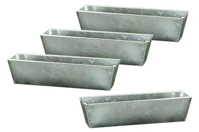Produktbild von Zink Pflanzkästen für Europalette - 4 Stück - Silber - Blumenkästen