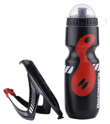 Obrázek produktu pro 650 ml láhev na vodu s držákem na horská kola (černá + červená)