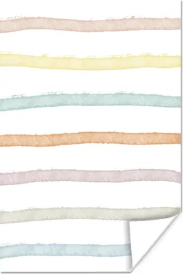 Produktbild von MuchoWow® Poster Linie - Pastell - Regenbogen - Muster 80x120 cm - Papierdruck