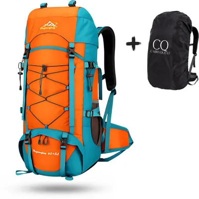 Productafbeelding van CarryQuest® - Trekrugzak 65 liter, polyester, met regenhoes, oranje