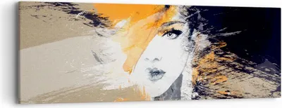 Produktbild von Bild auf Leinwand - Leinwandbild - Abstraktion Frau - 90x30cm - Wand Bild - Wanddeko - Wandbilder - Leinwanddruck - Bilder - Kunstdruck - Wanddekoration - Leinwand bilder - Wandkunst - AB90x30-3656