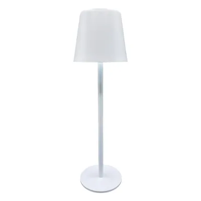 A white table lamp on a white background.